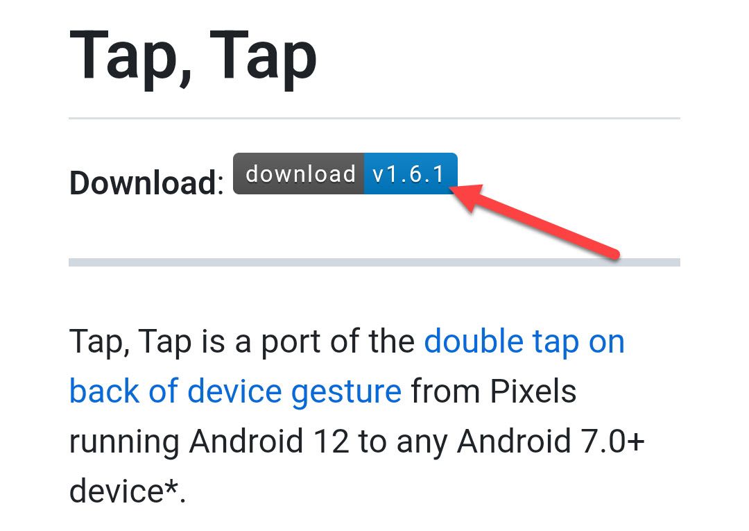 Страница Tap, Tap на GitHub и APK для загрузки.