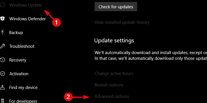 Дополнительные параметры Центра обновления Windows