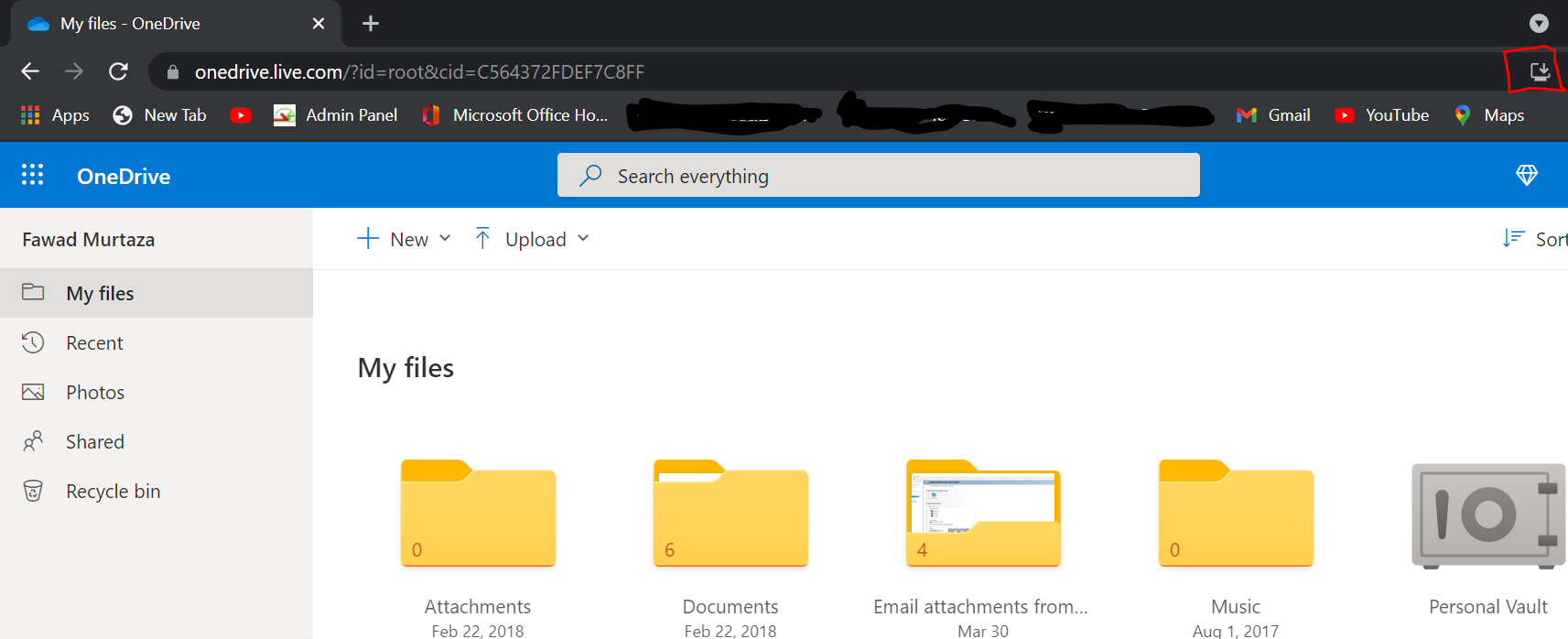 Установка Progressive Web App OneDrive в Google Chrome