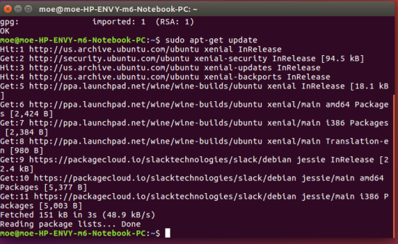 Обновление пакетов перед установкой Wine