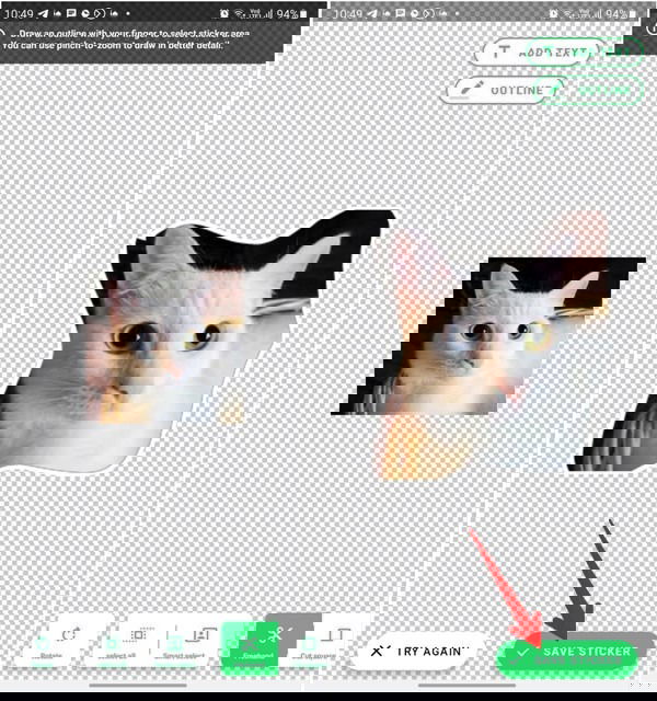 Редактирование изображения для стикера в мобильном приложении