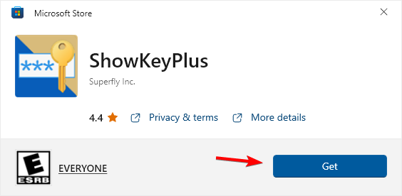 Кнопка Get для установки ShowKeysPlus