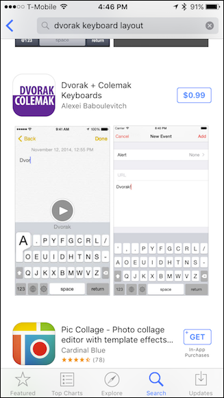 Приложение Dvorak + Colemak в App Store