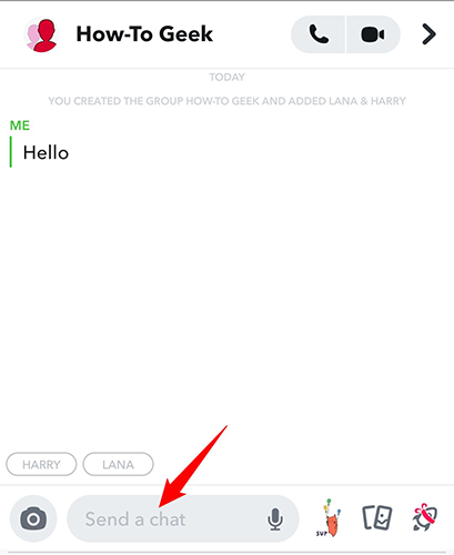 Групповой чат в Snapchat.