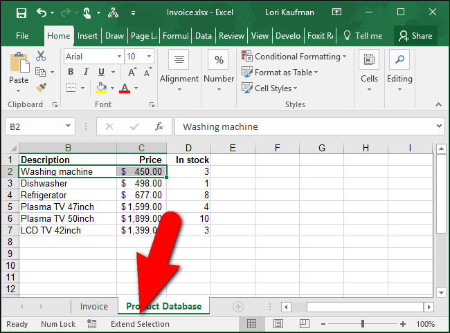 Extend Selection в строке состояния Excel