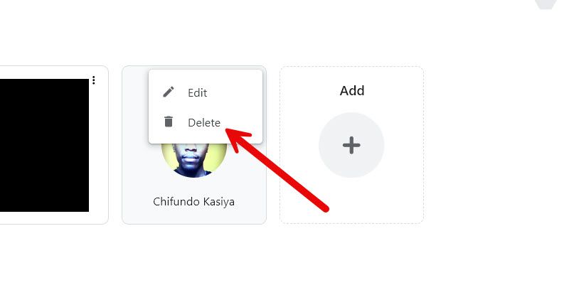 Удаление профиля в Chrome.