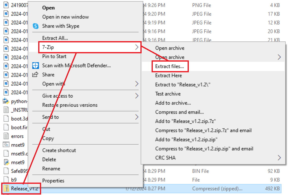 Распакуйте архив с помощью 7‑Zip, выберите пункт 