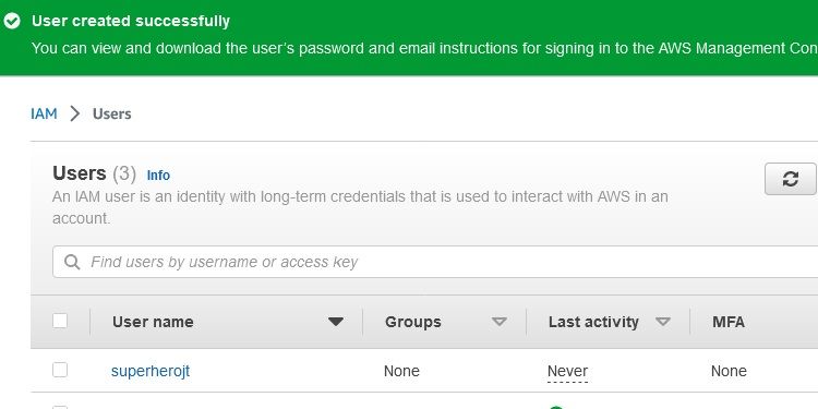 Список IAM‑пользователей