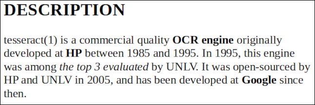 Страница с текстом разных размеров, выделениями жирным и курсивом