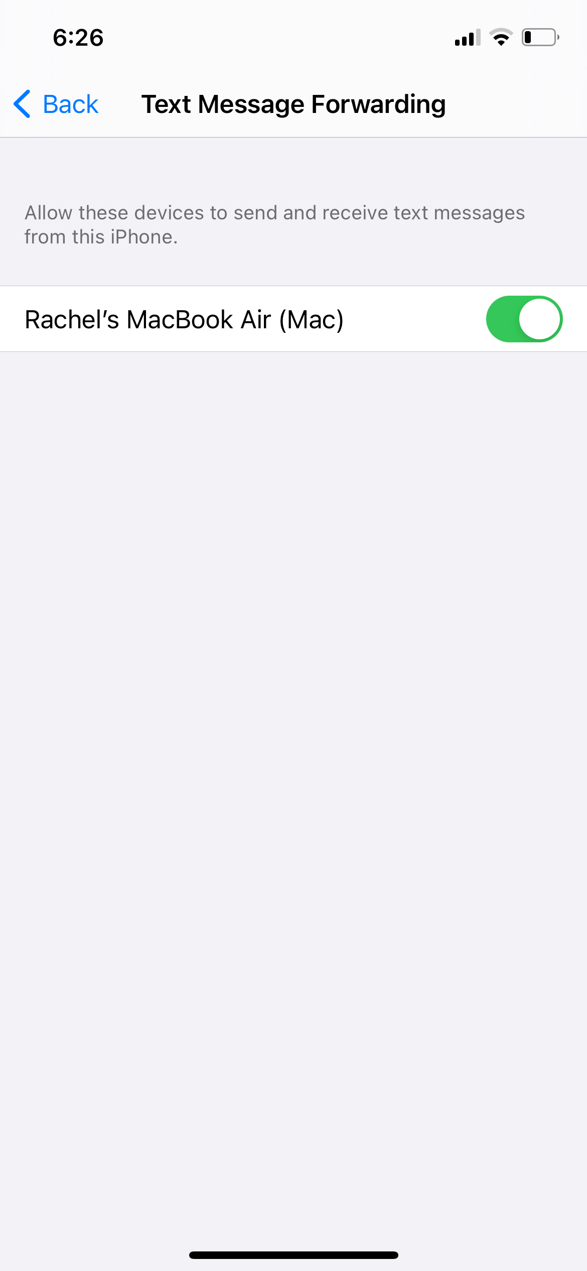 Переадресация SMS на iPhone — переключатель для Mac
