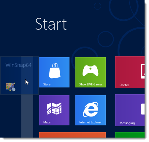 Перетаскивание плитки влево для удобного доступа