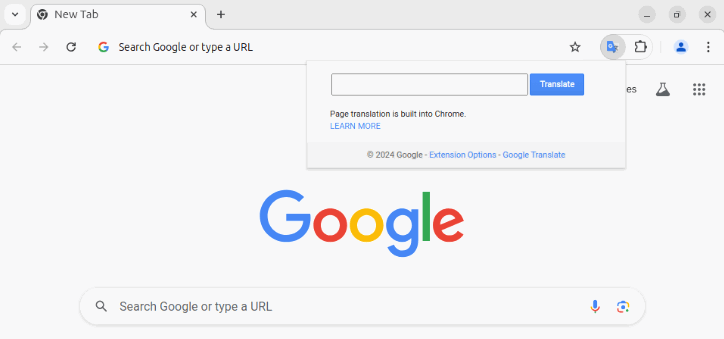Скриншот, показывающий работу расширения Google Translate с назначенной комбинацией.