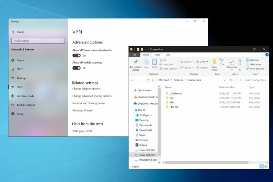 Экспорт и импорт VPN‑профилей в Windows 10