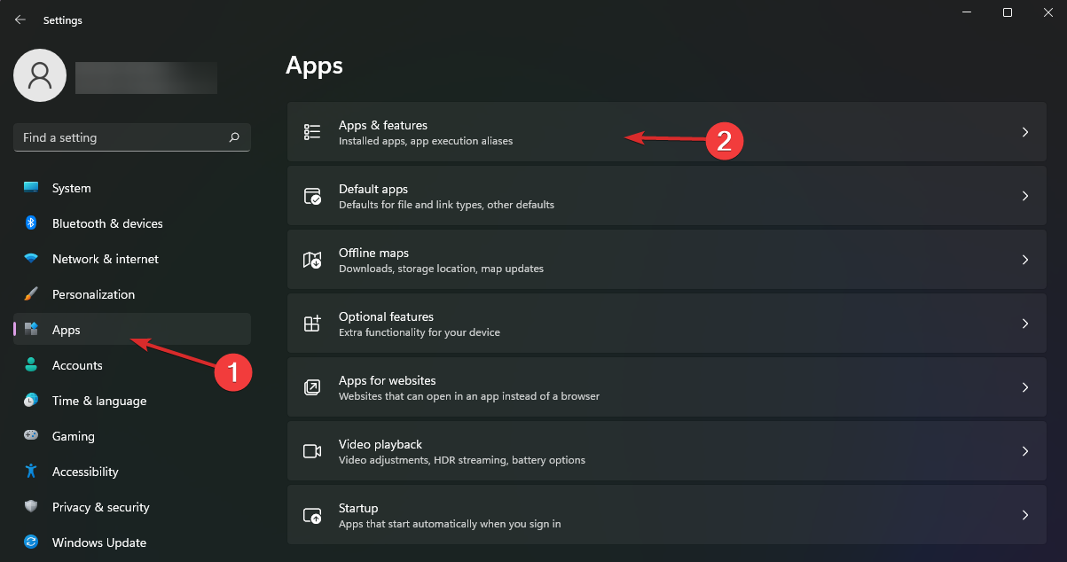 Раздел Apps & features в Параметрах Windows
