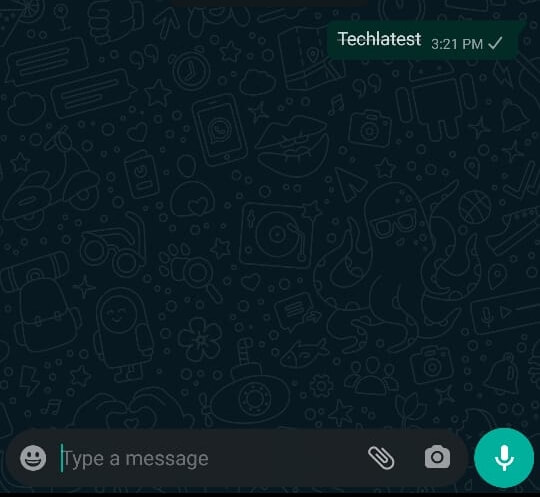 Зачёркнутый текст в чате WhatsApp