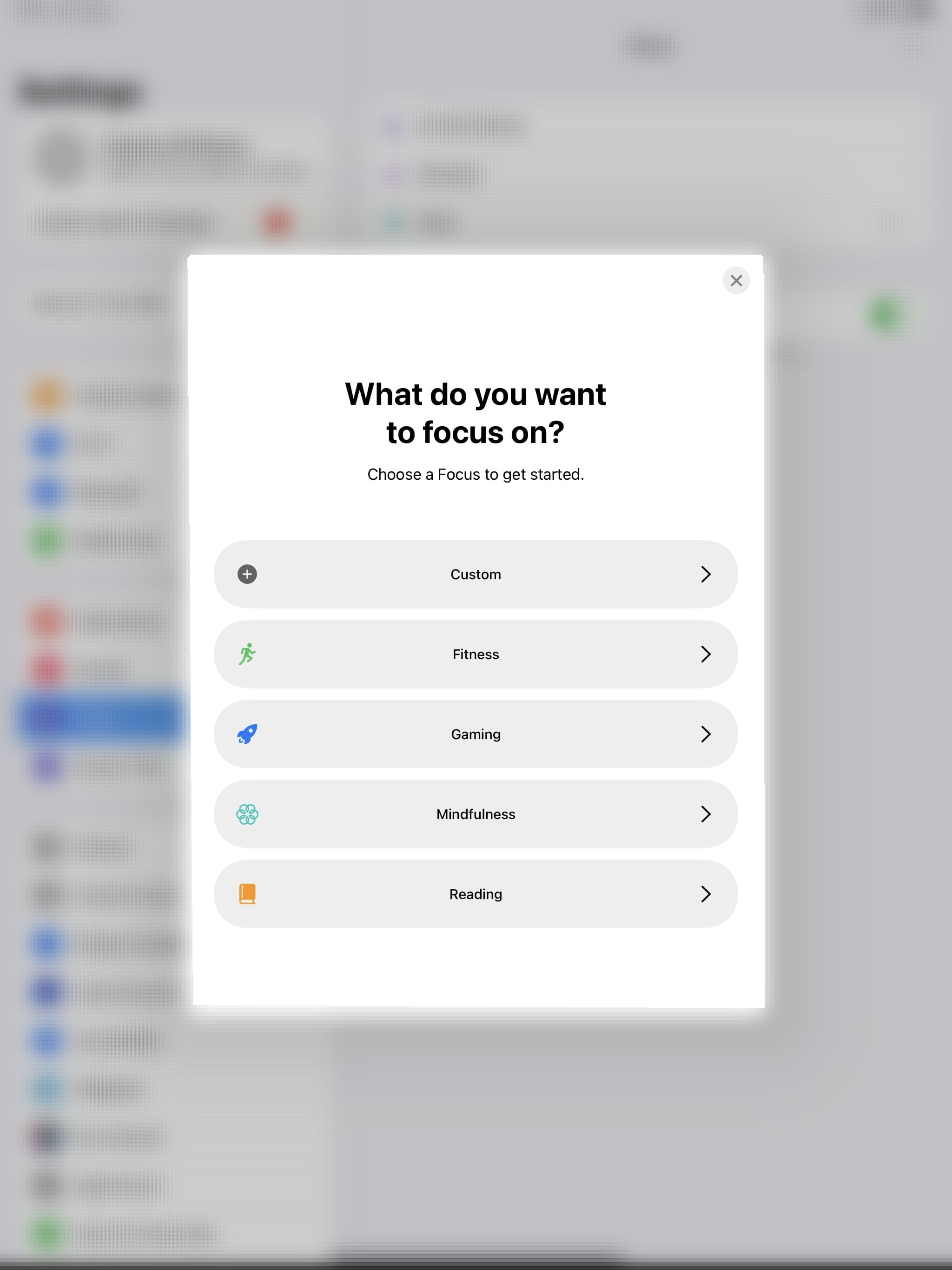 Создание пользовательского режима Фокус на iPad