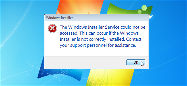 Исправить ошибку Windows Installer в Windows 7