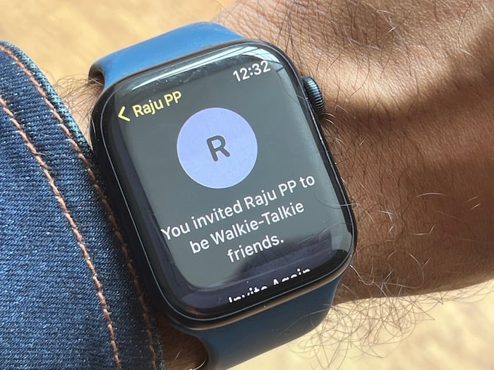 Полученное голосовое сообщение Walkie-Talkie на Apple Watch