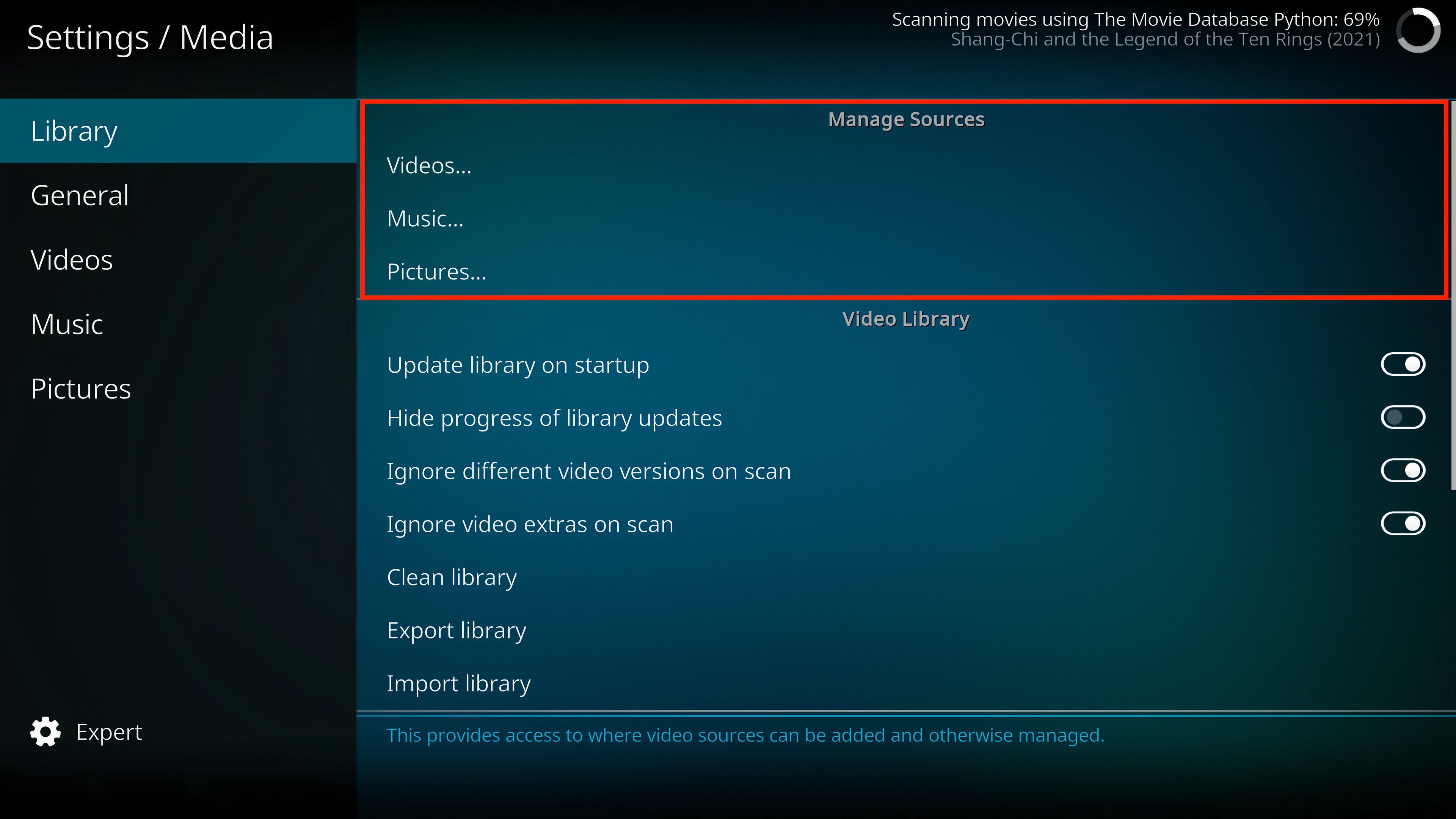Добавление дополнительных источников медиа.