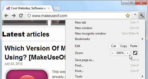 Увеличение текста на веб-странице с помощью зума браузера