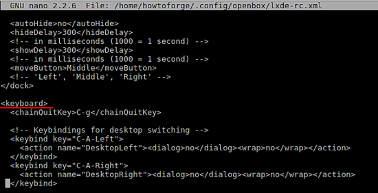 Конфигурация rc.xml
