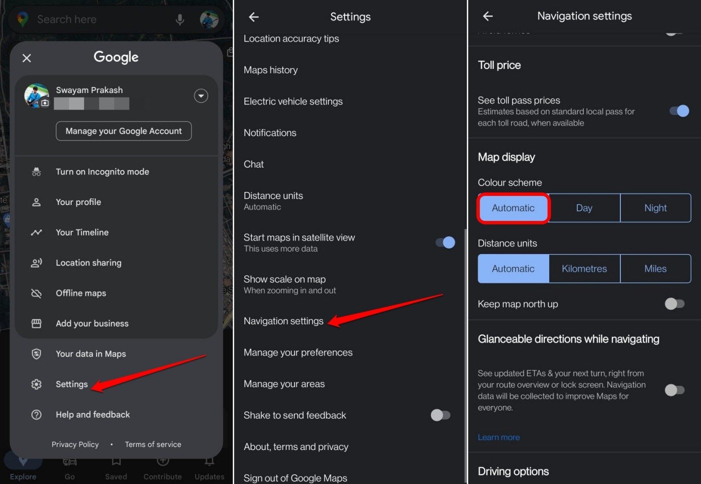 Настройка автоматической цветовой схемы в Google Maps