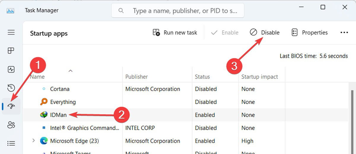 Отключение программ автозагрузки в Диспетчере задач