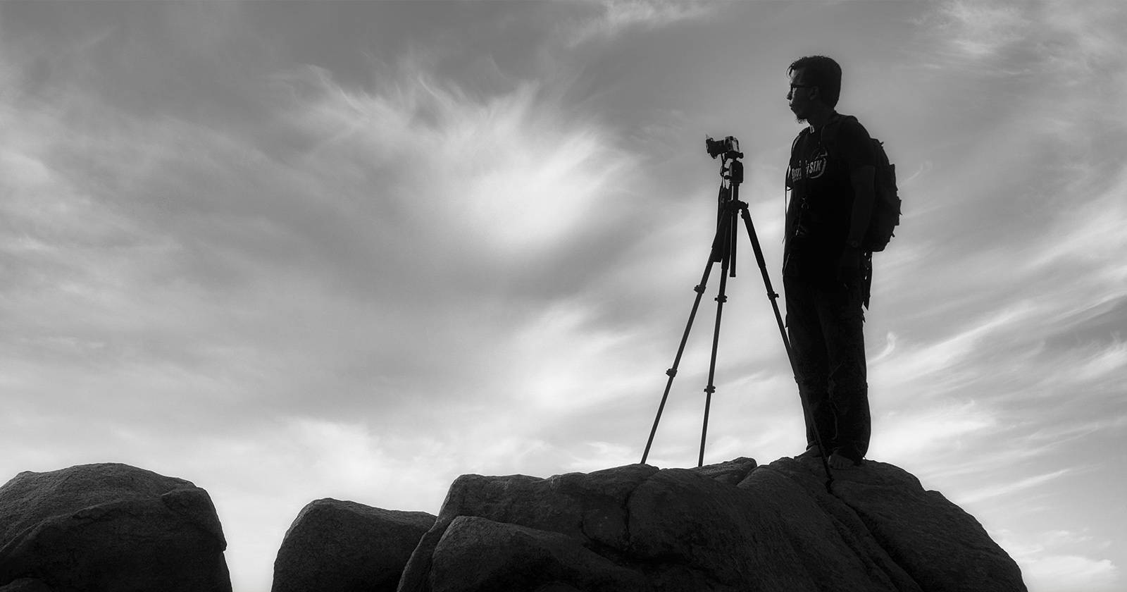 Photographer on rock