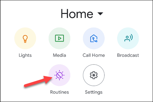 Список рутин в приложении Google Home, выделена одна рутина