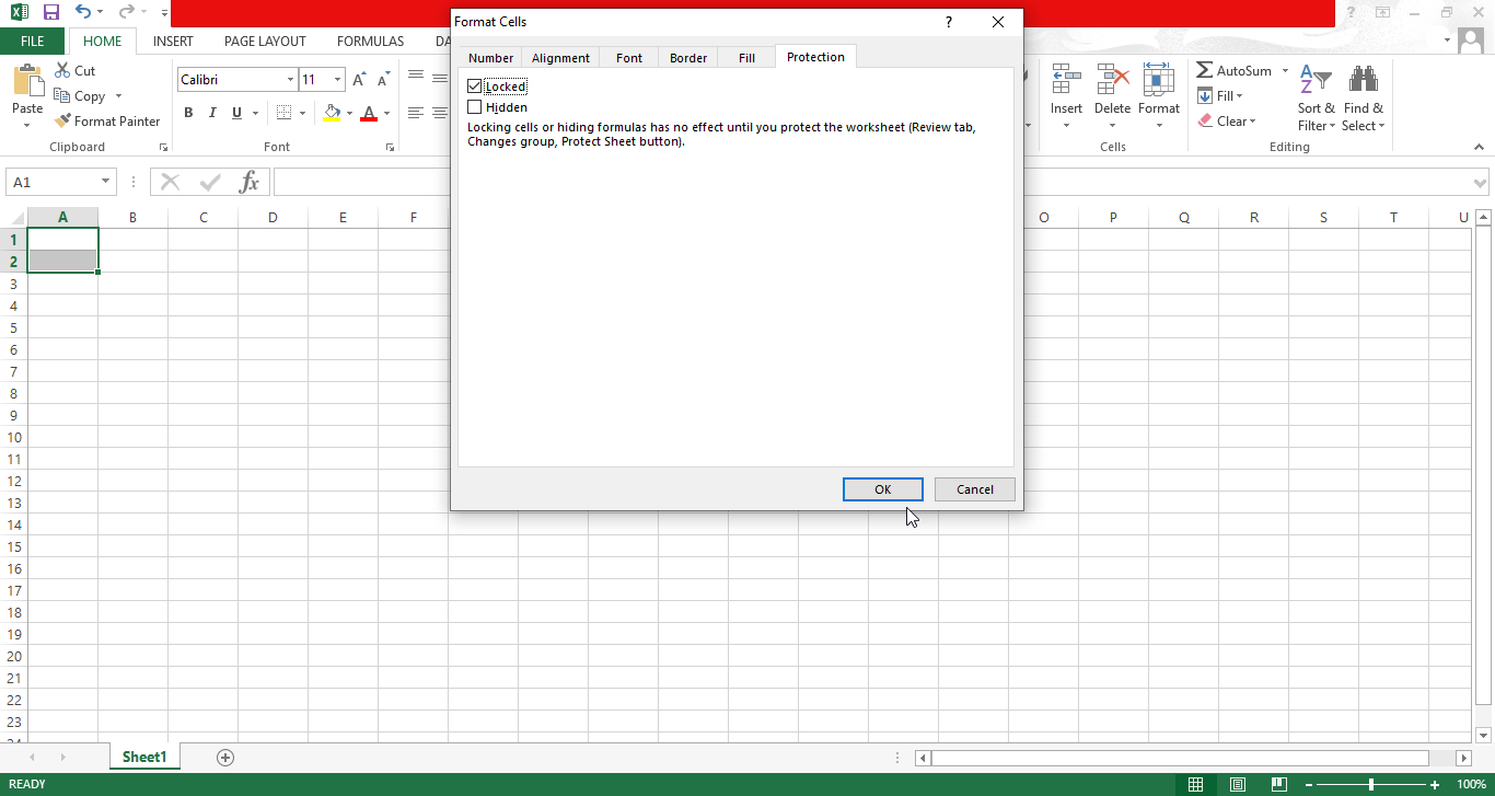 Заблокировать конкретные ячейки в Excel