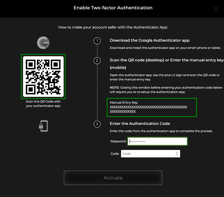 Процесс восстановления с двухфакторной аутентификацией