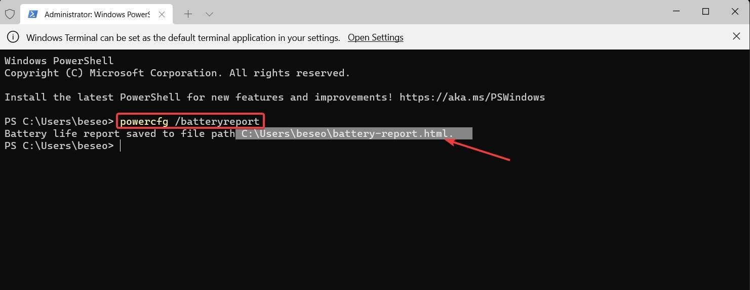 Открытый отчёт о батарее в браузере
