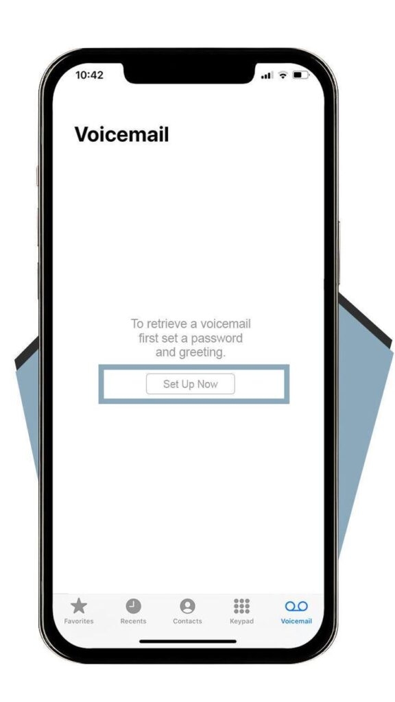 Экран настройки голосовой почты в iPhone