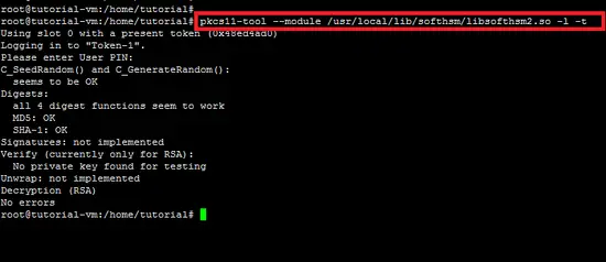 pkcs11-tool によるテスト出力例