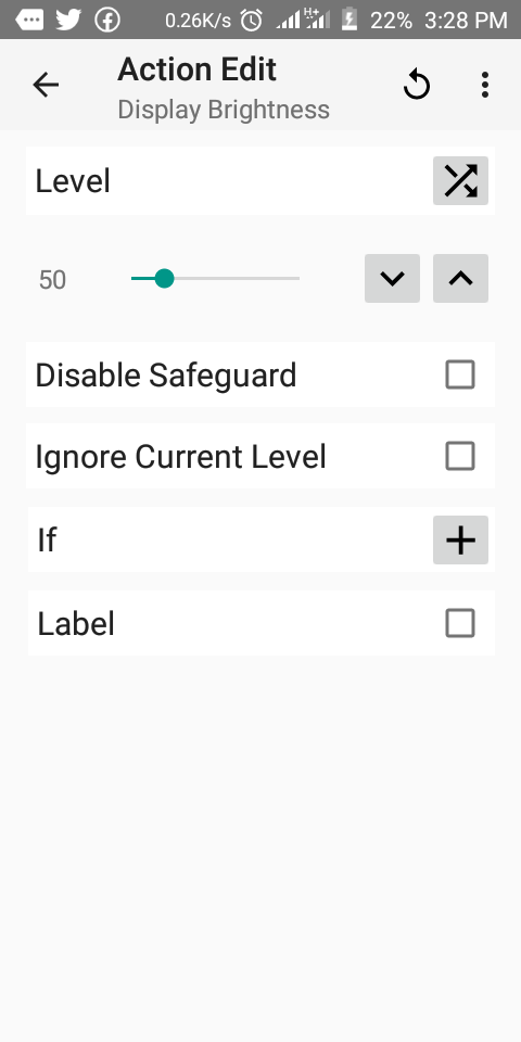 Редактирование действия в Tasker