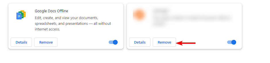 Скриншот диалога удаления расширения с кнопкой Удалить
