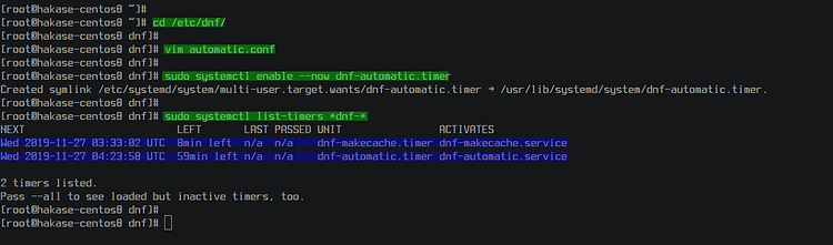 Конфигурация автоматических обновлений dnf