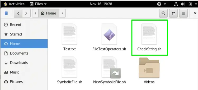 Файл CheckString.sh в домашней директории