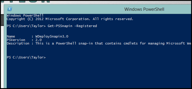Список зарегистрированных snapins в PowerShell