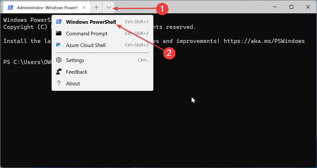 PowerShell в Windows Terminal