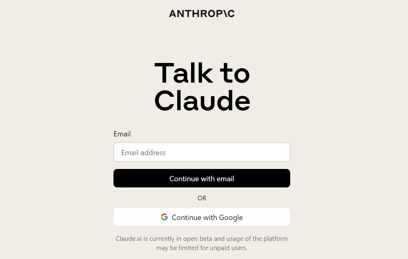 Форма регистрации Claude AI на веб-сайте Anthropic