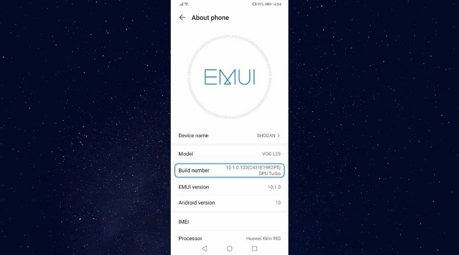 Включение режима разработчика на Android