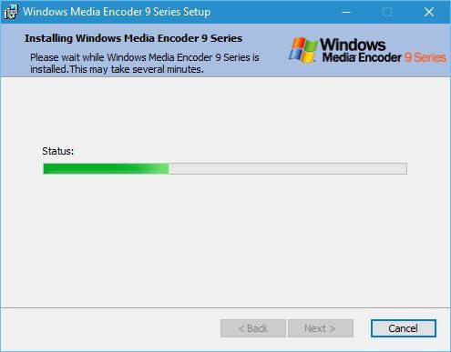 Процесс установки — прогресс