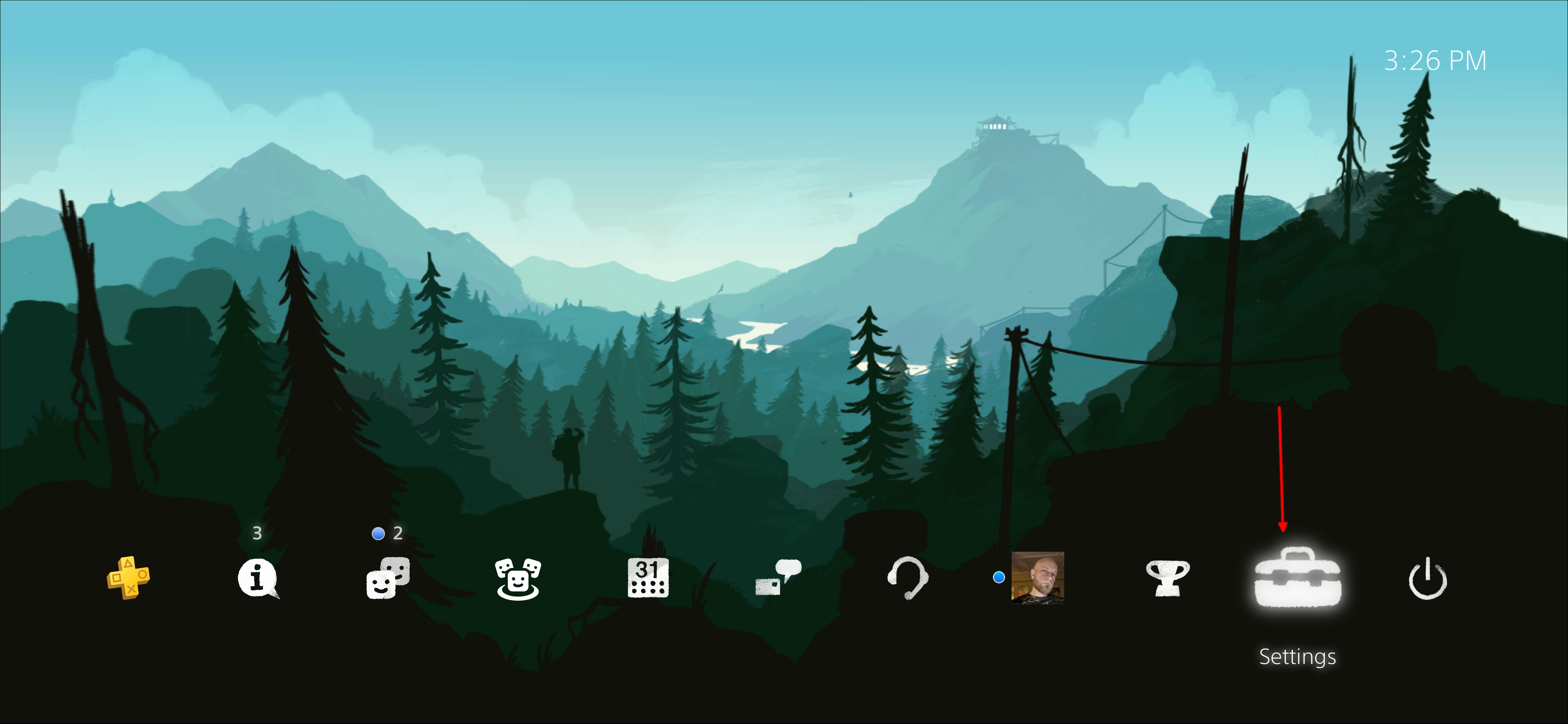 Меню настроек PS4