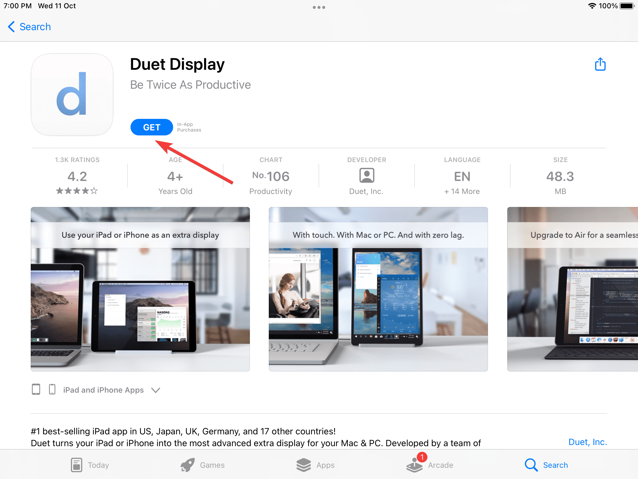 Кнопка Получить в App Store