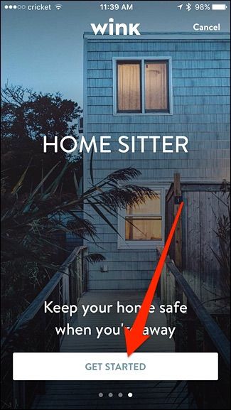 Кнопка Приступить в интерфейсе Home Sitter