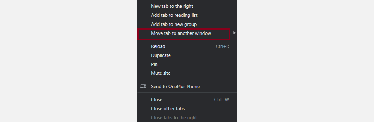 Перемещение вкладки в новое окно в Google Chrome