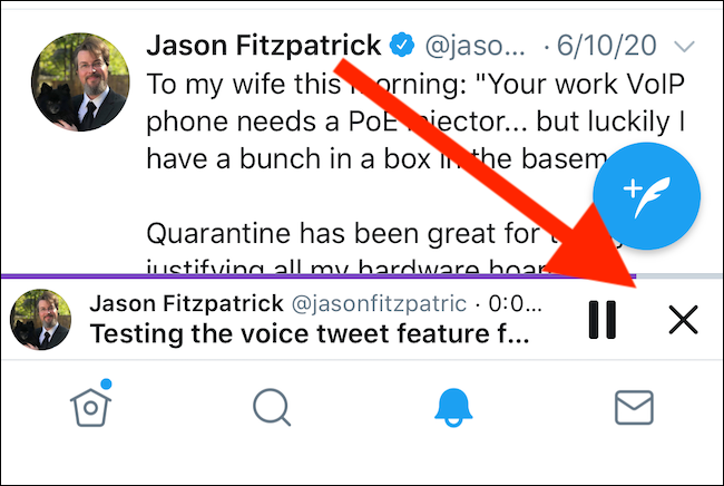 Кнопки паузы и закрытия в мини‑плеере