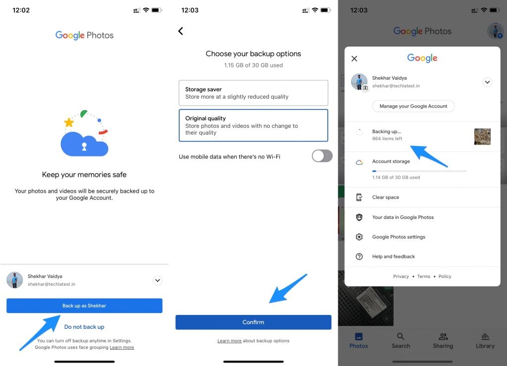 Google Foto su iPhone