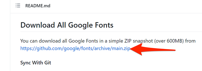 Скачивание всех Google Fonts с GitHub